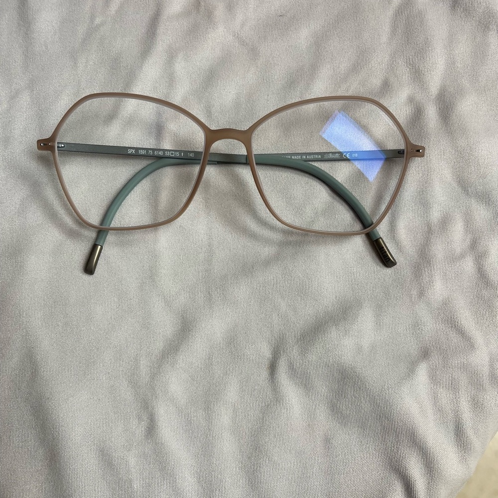 Silhouette Glasses with Brown and Blue Accents - Picture 2 of 5